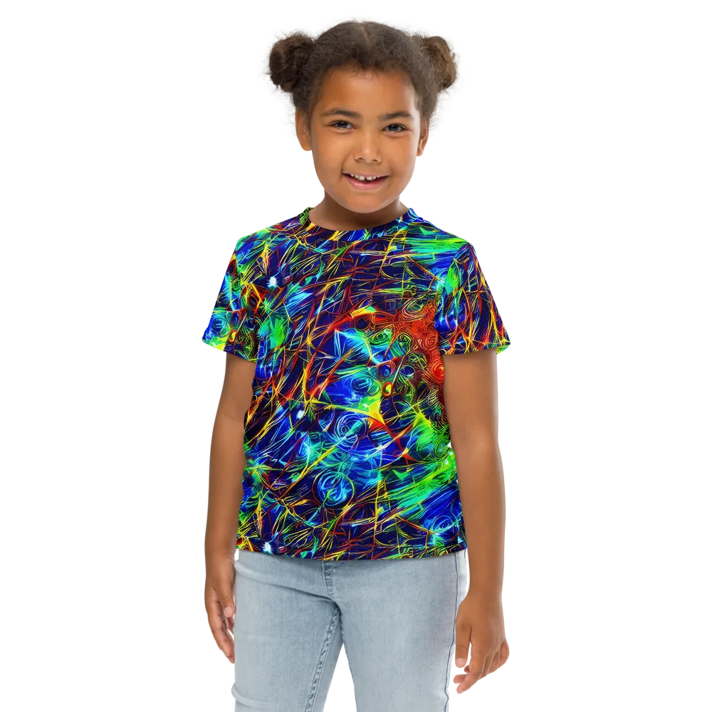 Limefire Cartography on Kids Crew Neck T-Shirt — Front