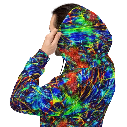 Limefire Cartography on a Hoodie