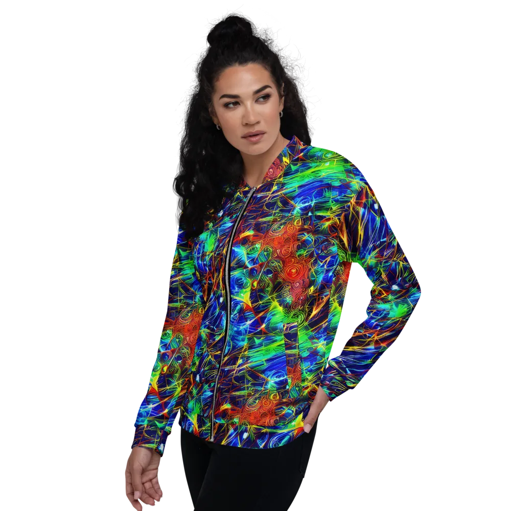 Limefire Cartography on Bomber Jacket — Left