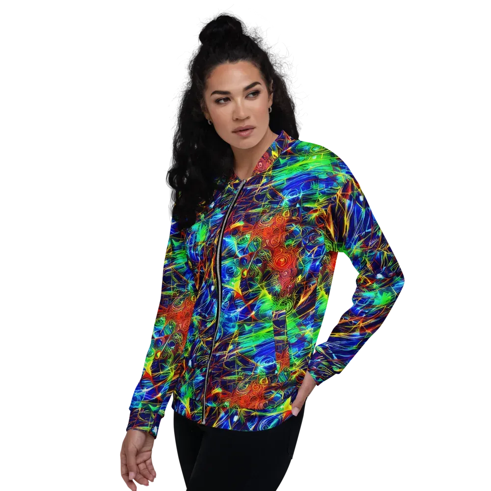 Limefire Cartography on Bomber Jacket — Left