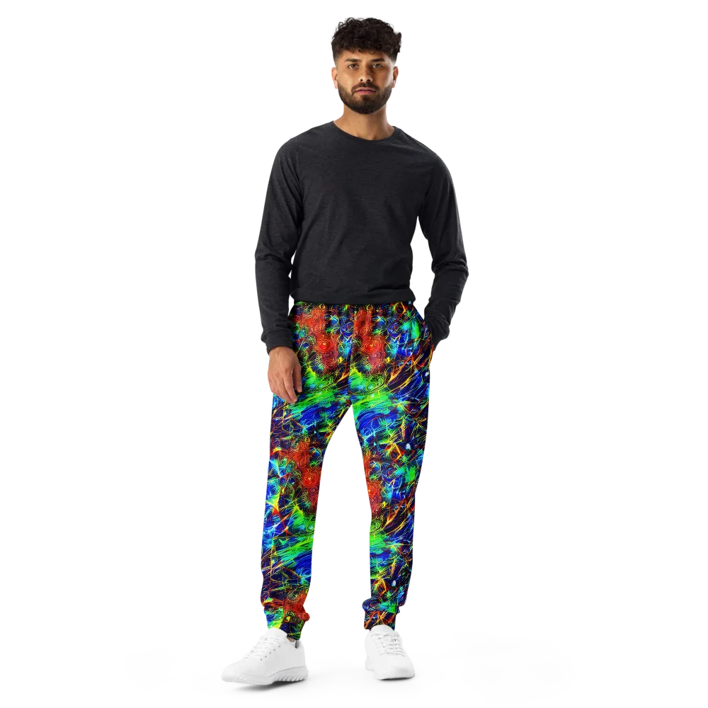 Limefire Cartography on Men's Joggers — Front