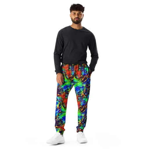Limefire Cartography on a Men's Joggers