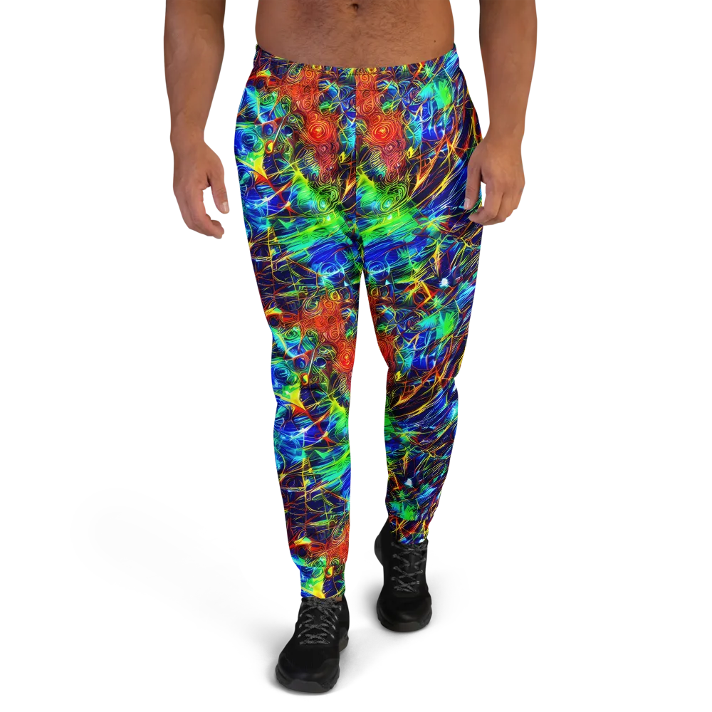 Limefire Cartography on Men's Joggers — Front