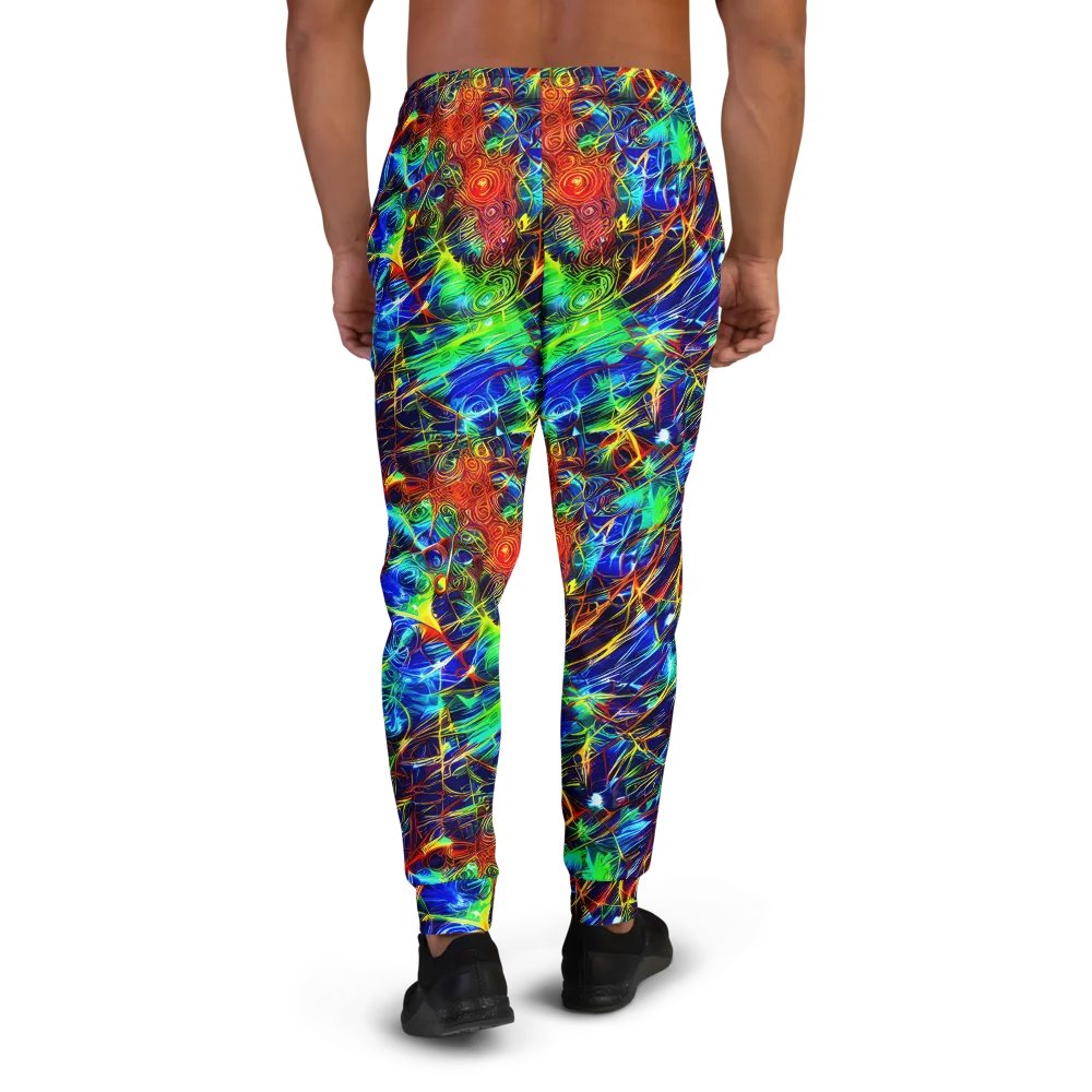 Limefire Cartography on Men's Joggers — Back