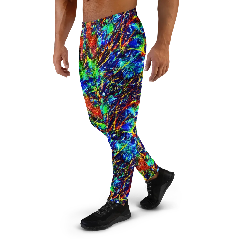 Limefire Cartography on Men's Joggers — Left