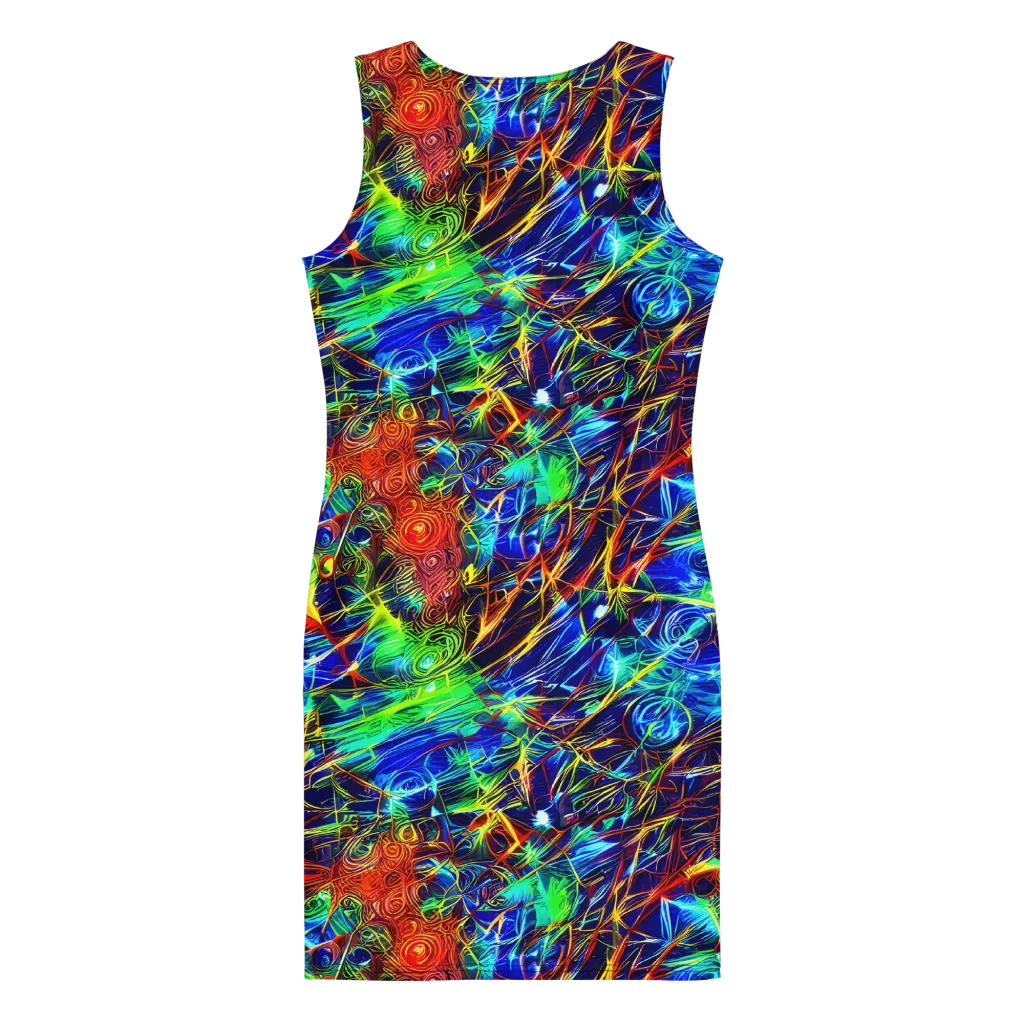 Limefire Cartography on Bodycon Dress — Back