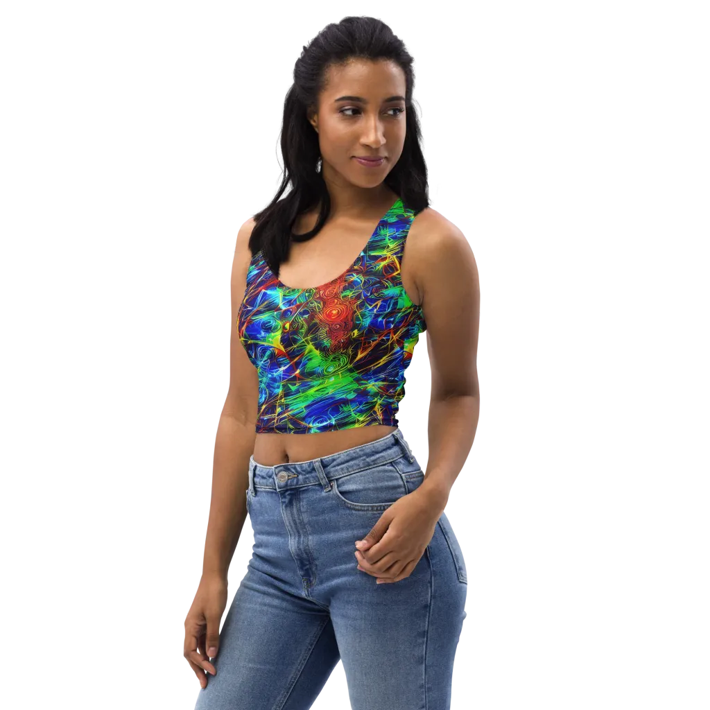 Limefire Cartography on Crop Top — Left Front