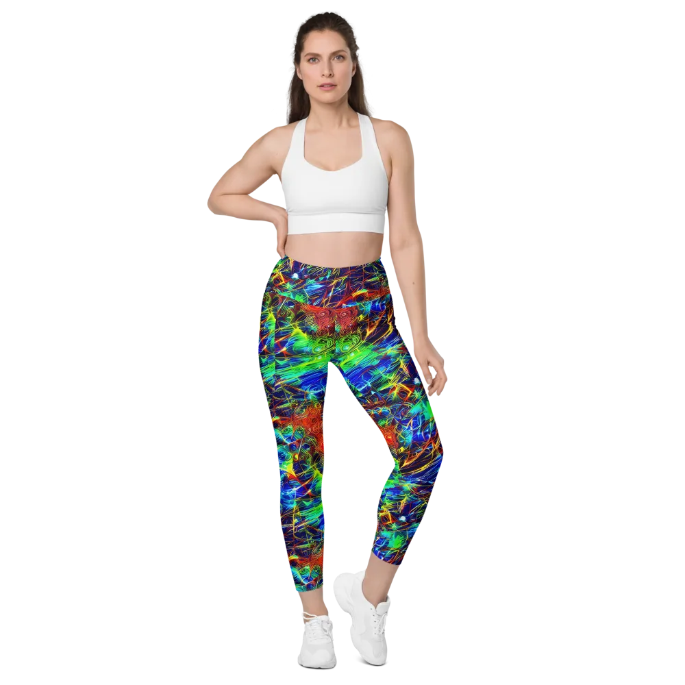 Limefire Cartography on Leggings with Pockets — Front