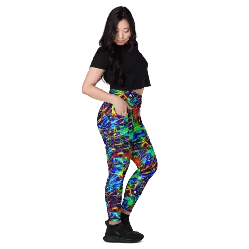 Limefire Cartography on a Leggings with Pockets
