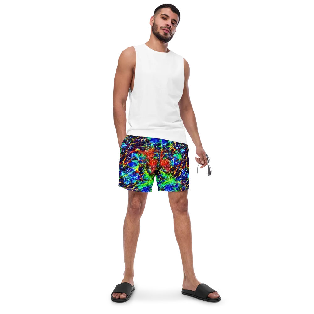 Limefire Cartography on Swim Trunks — Front
