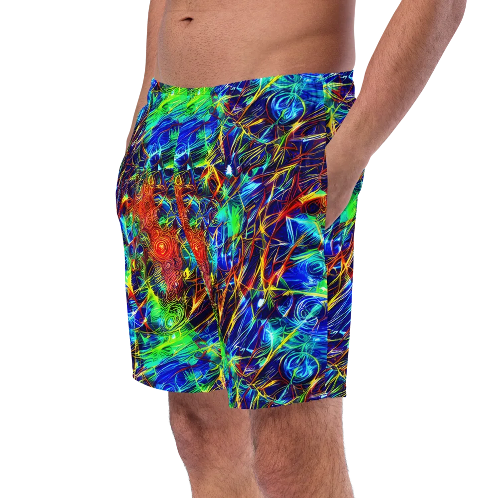 Limefire Cartography on Swim Trunks — Left Front