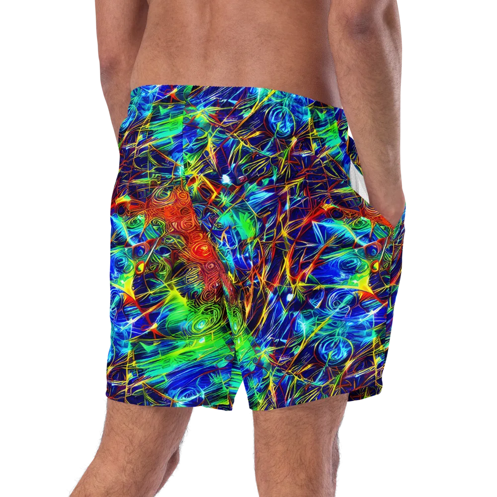 Limefire Cartography on Swim Trunks — Right Back