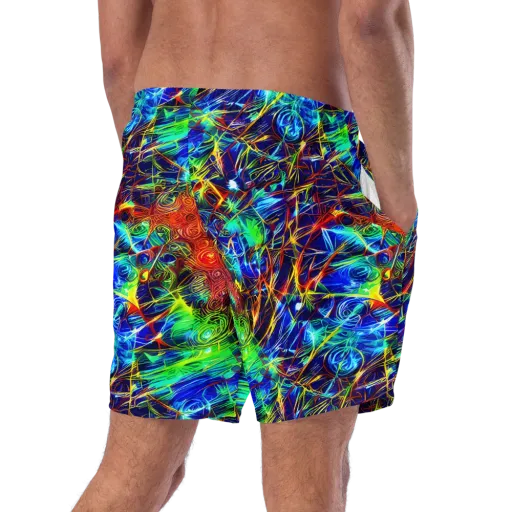 Limefire Cartography on a Swim Trunks