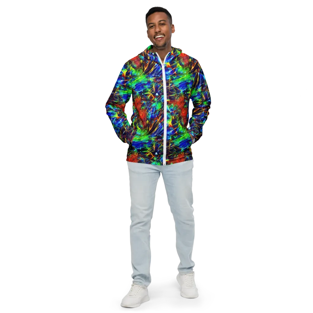 Limefire Cartography on Men's Windbreaker — Front