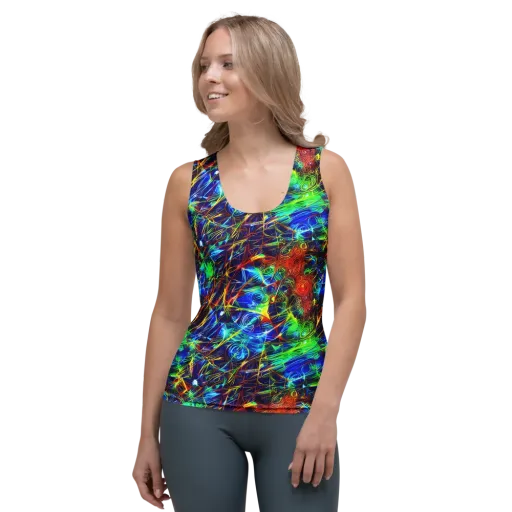 Limefire Cartography on a Women's Tank Top