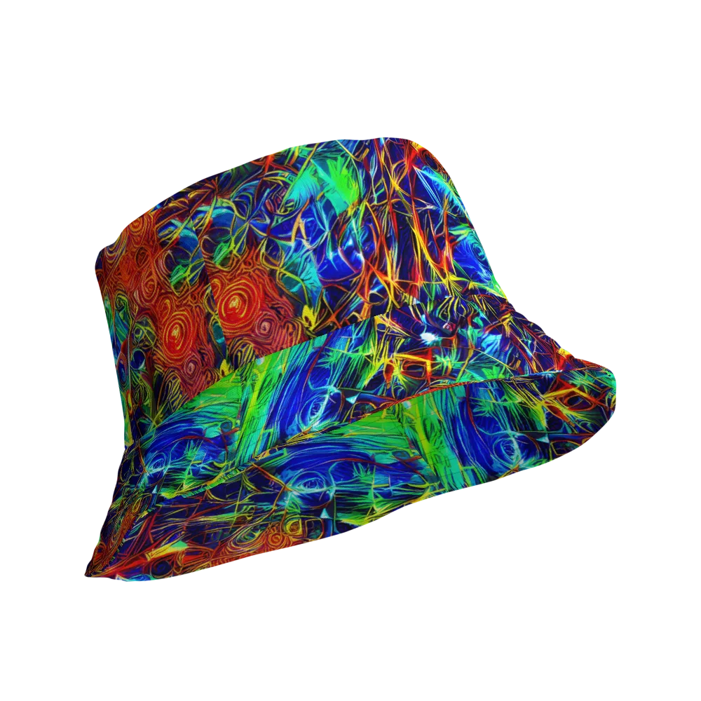Limefire Cartography on Reversible Bucket Hat — Product details Outside
