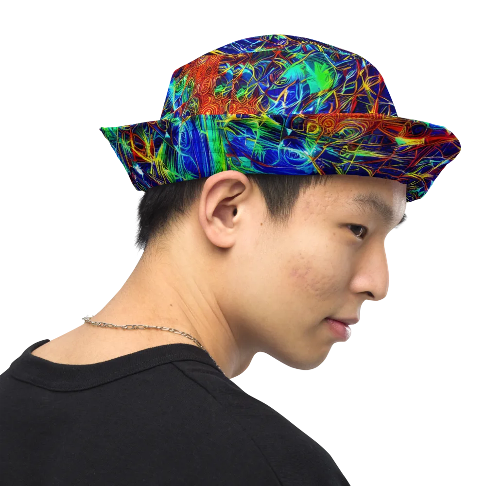 Limefire Cartography on Reversible Bucket Hat — Right Outside