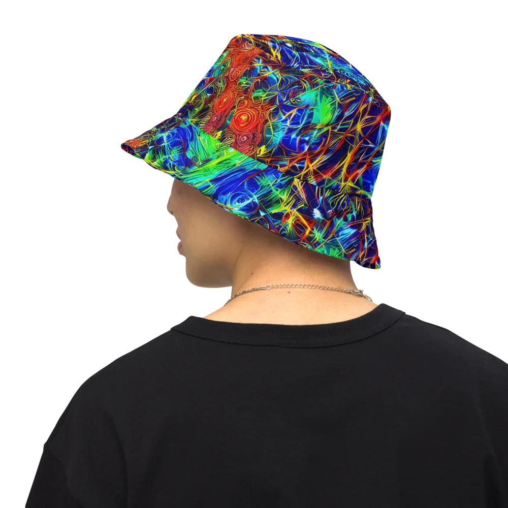 Limefire Cartography on Reversible Bucket Hat — Back Inside
