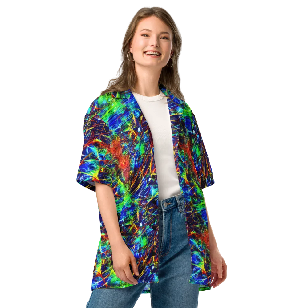 Limefire Cartography on Button Shirt — Front