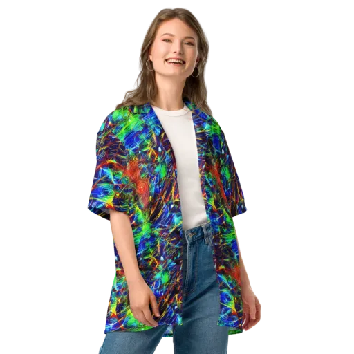 Limefire Cartography on a Button Shirt