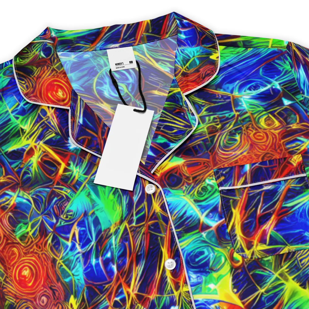 Limefire Cartography on Women's Short Sleeve Pajama Top — Product details