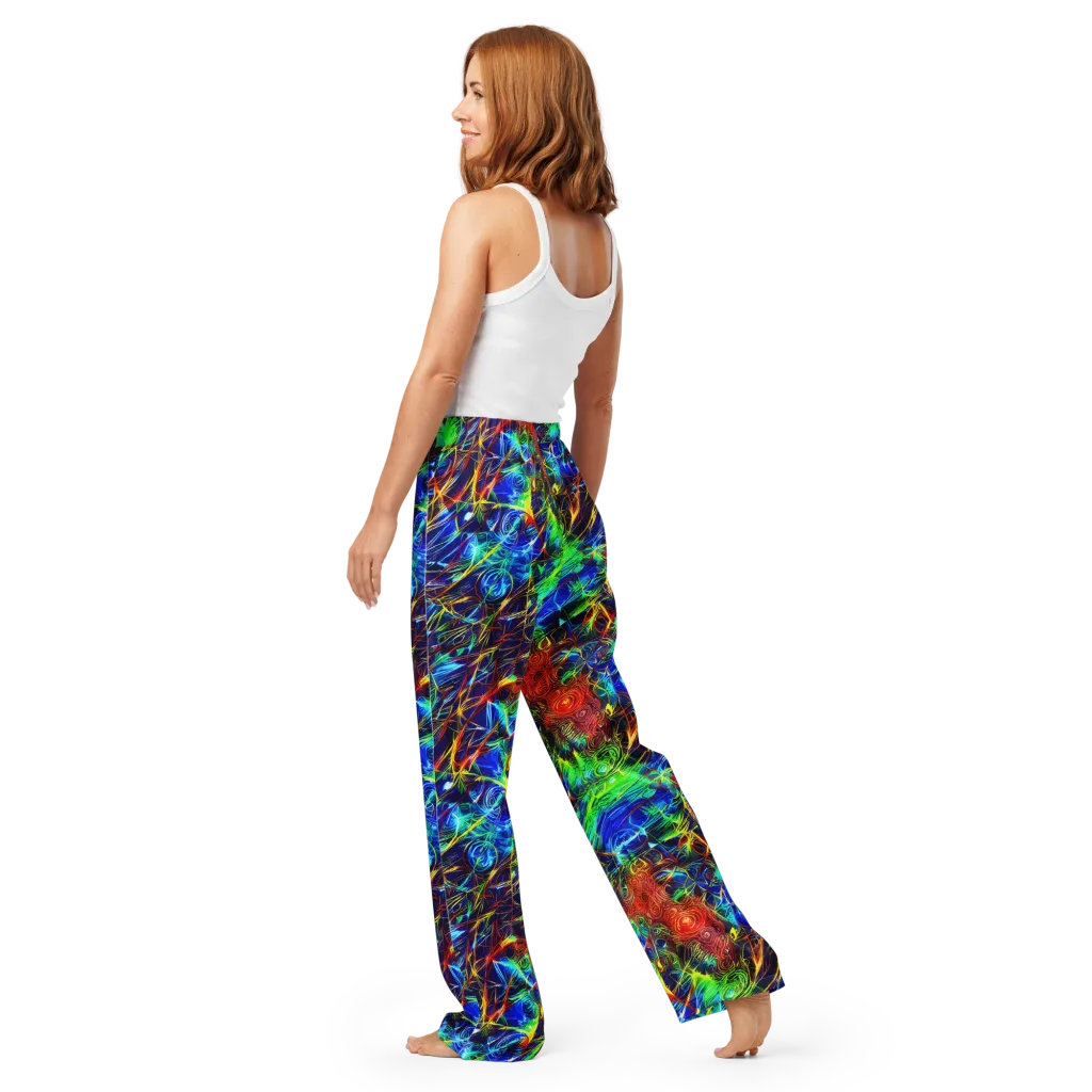Limefire Cartography on Women's Pajama Pants — Back