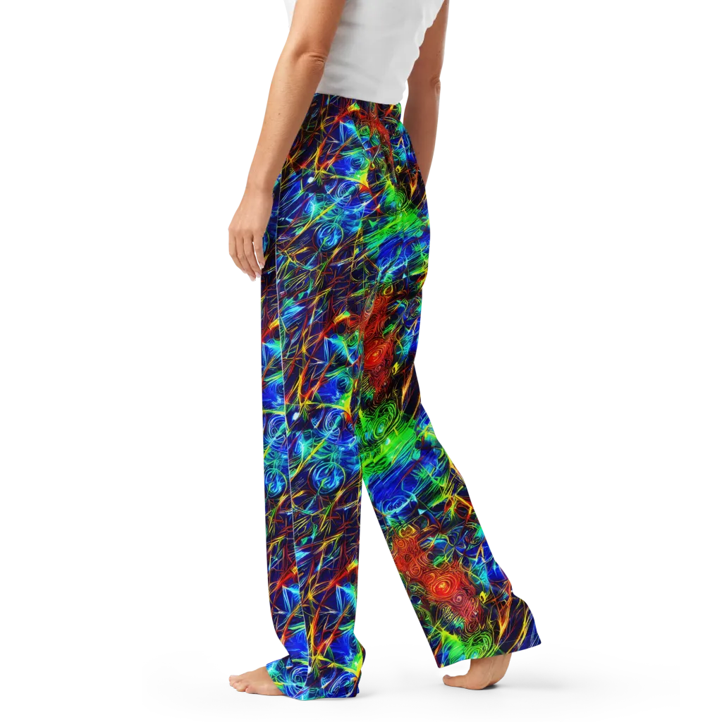 Limefire Cartography on Women's Pajama Pants — Left