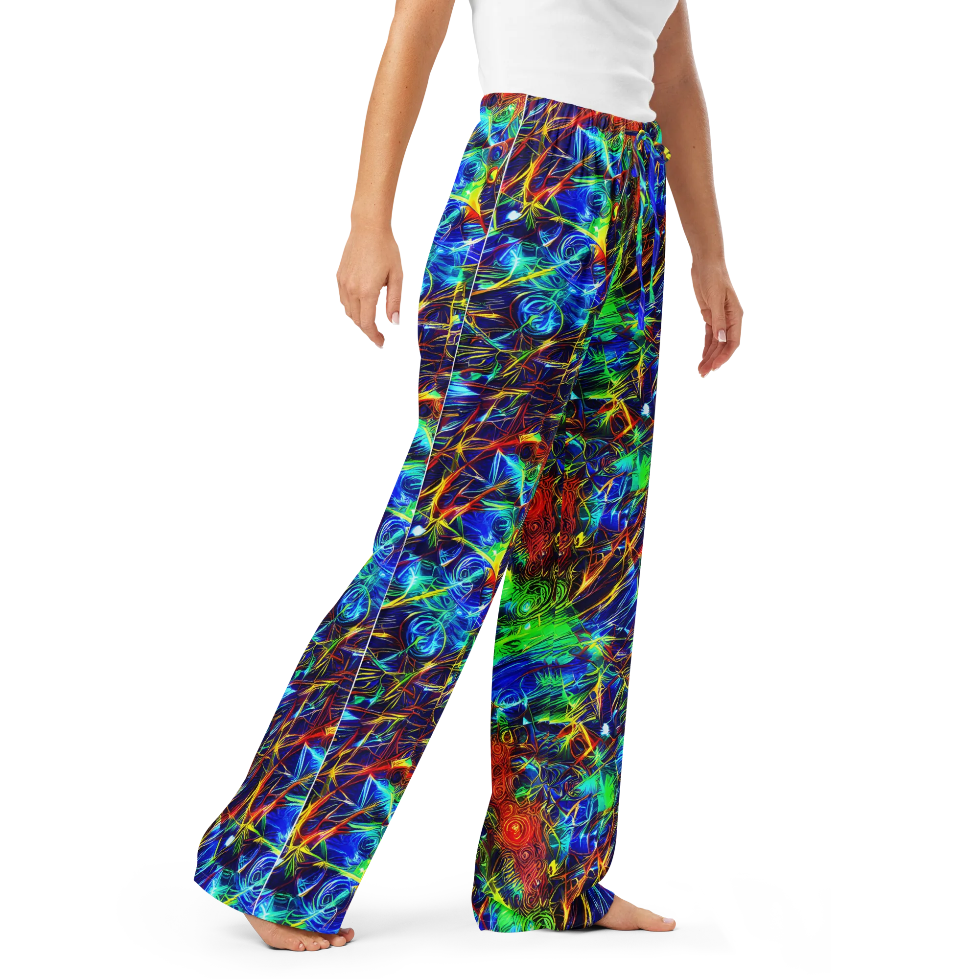 Limefire Cartography on Women's Pajama Pants — Right Front