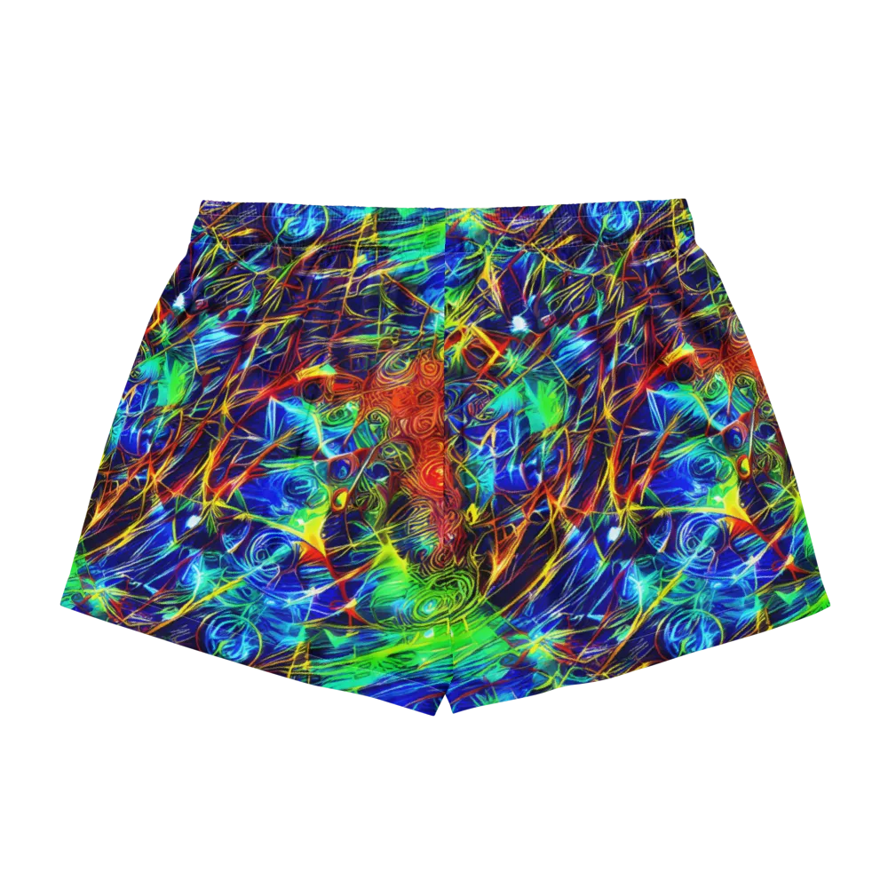 Limefire Cartography on Women's Pajama Shorts — Back