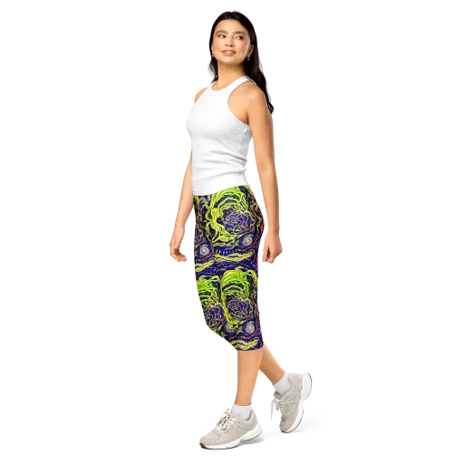 Psychedelic Herbarium on a Capri Leggings