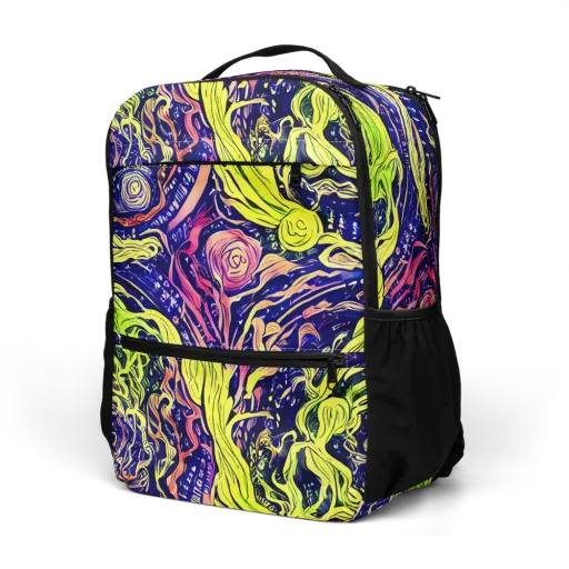 Psychedelic Herbarium on a Utility Backpack