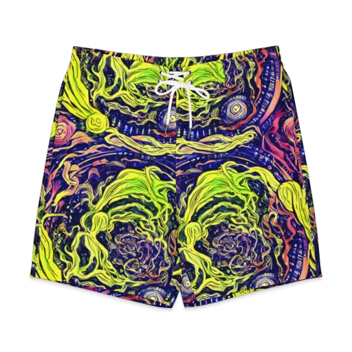 Psychedelic Herbarium on a Men's Board Shorts