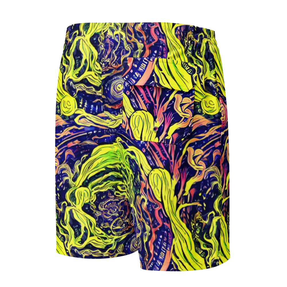Psychedelic Herbarium on Men's Board Shorts — Back