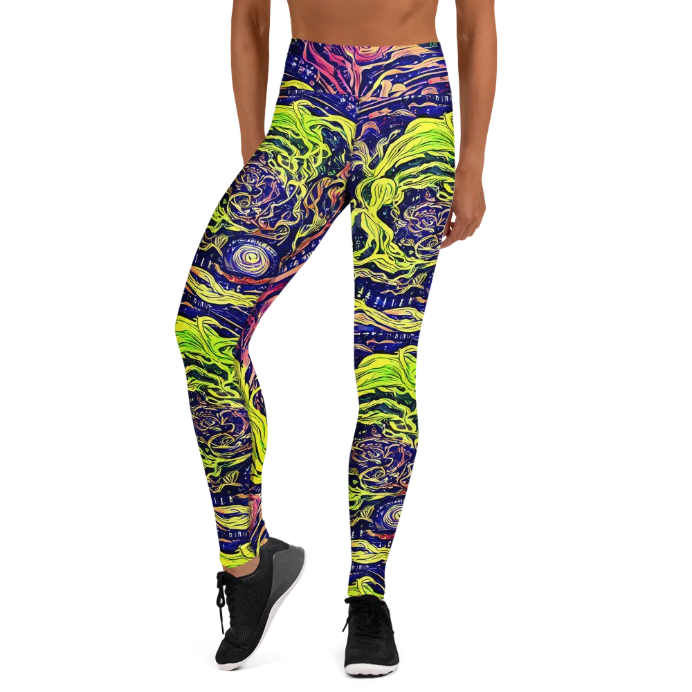Psychedelic Herbarium on Yoga Leggings — Front