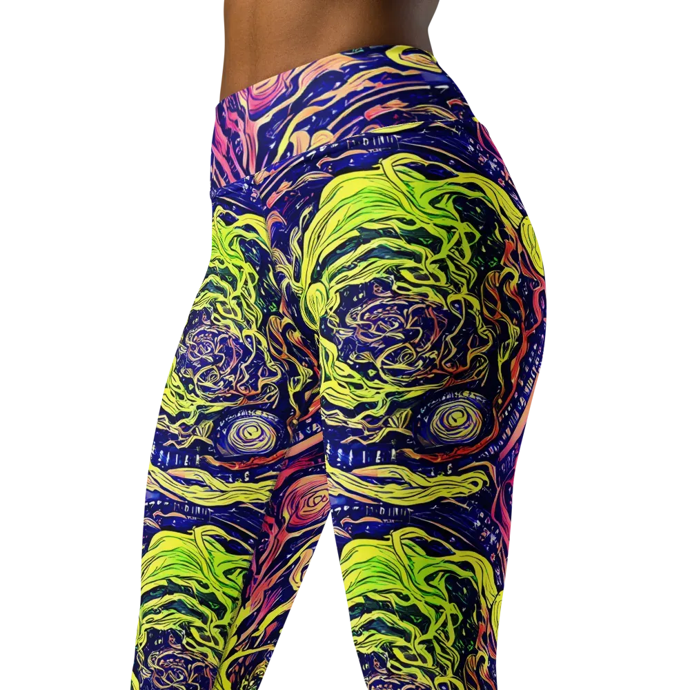 Psychedelic Herbarium on Yoga Leggings — Left Front