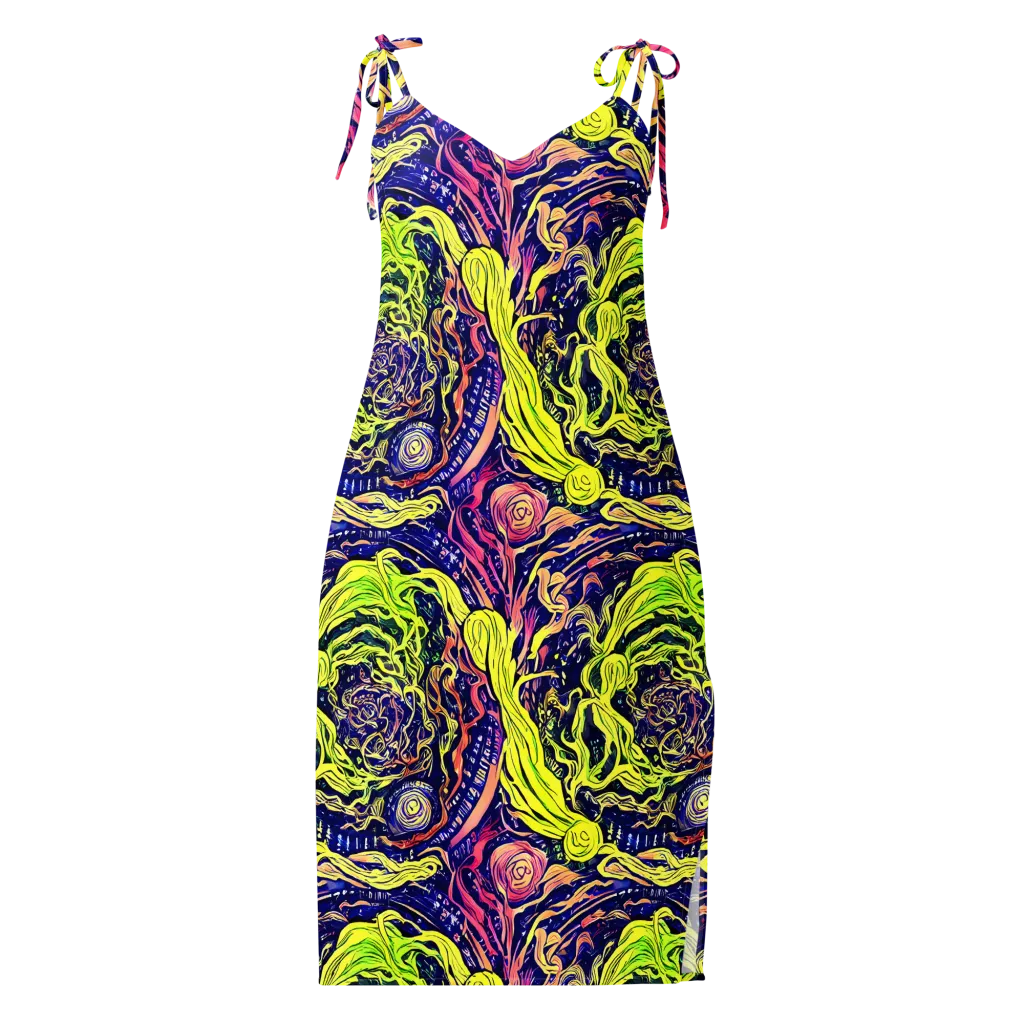 Psychedelic Herbarium on Slip Dress — Front
