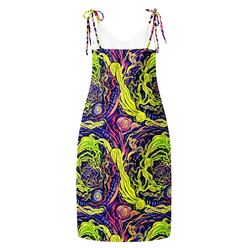 Psychedelic Herbarium on Slip Dress — Back