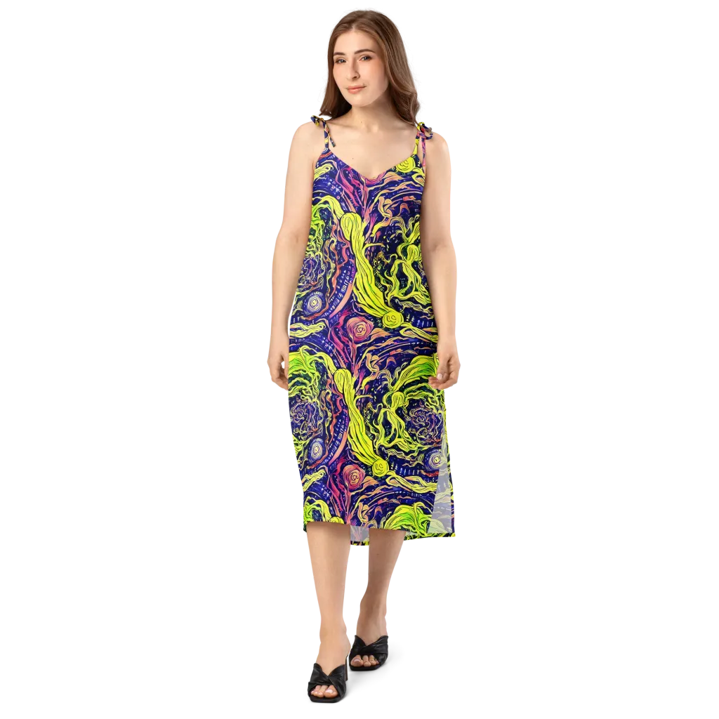 Psychedelic Herbarium on Slip Dress — Front