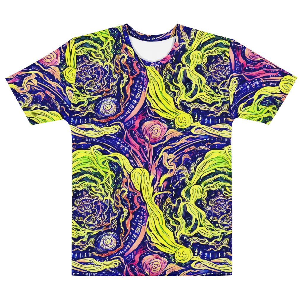 Psychedelic Herbarium on Men's Cotton Crew Neck T-Shirt — Front