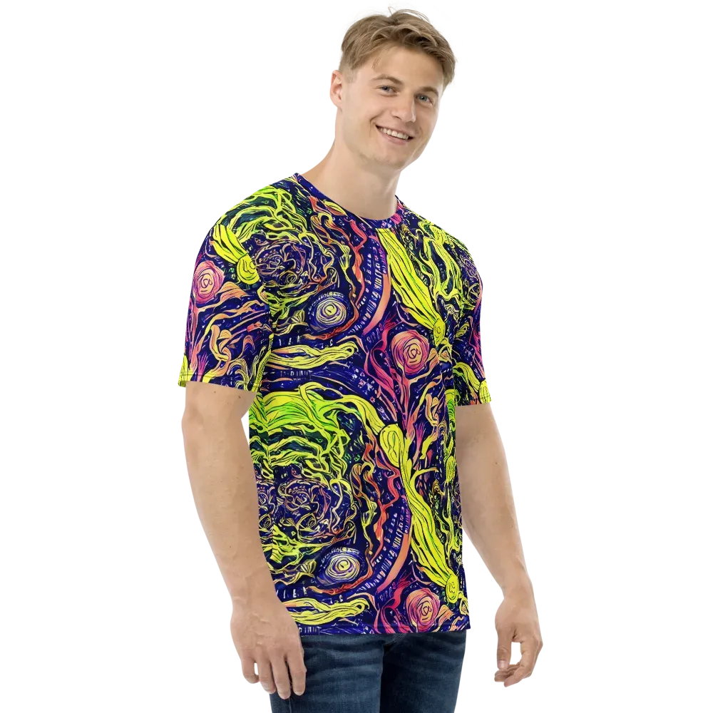 Psychedelic Herbarium on Men's Crew Neck T-Shirt — Right