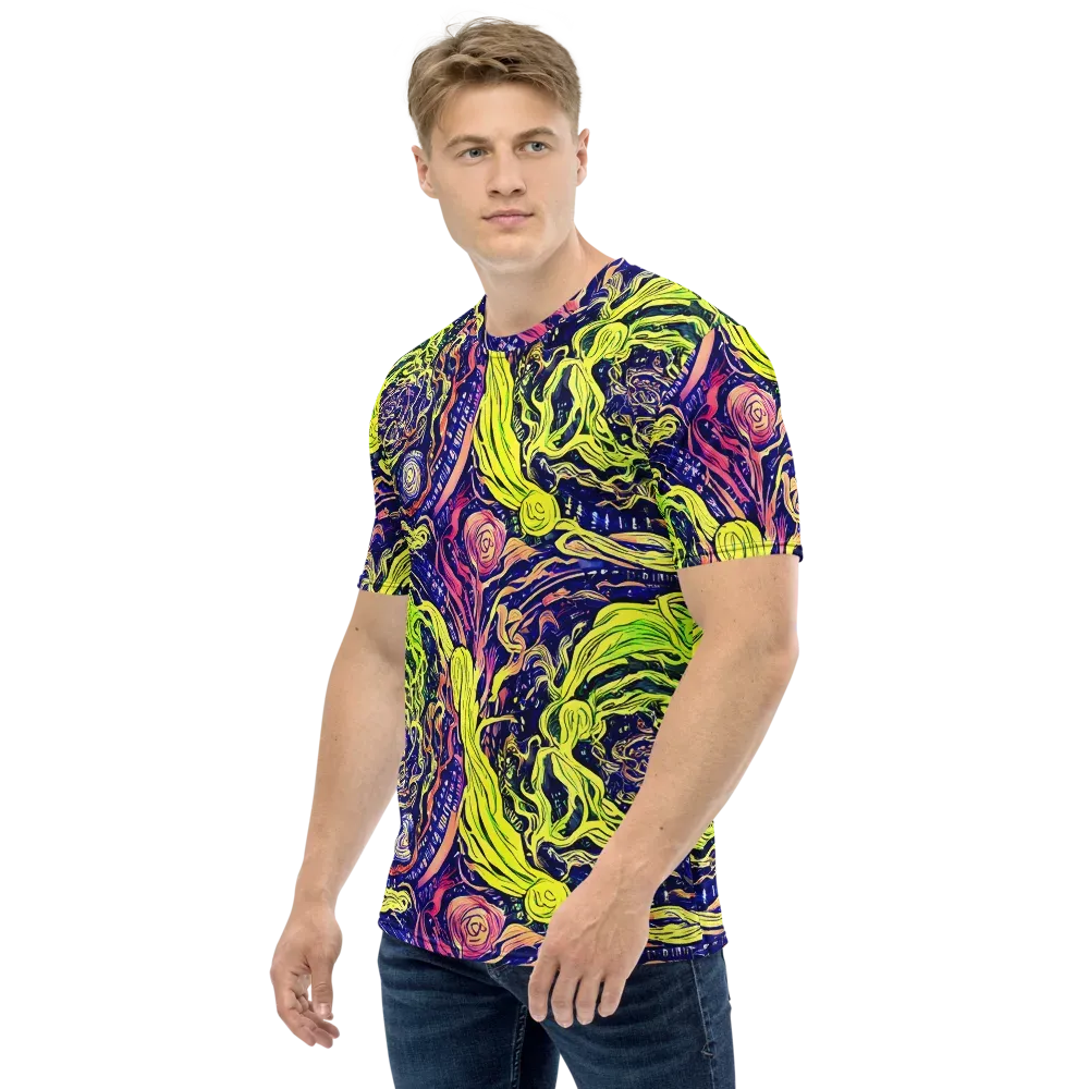 Psychedelic Herbarium on Men's Crew Neck T-Shirt — Left