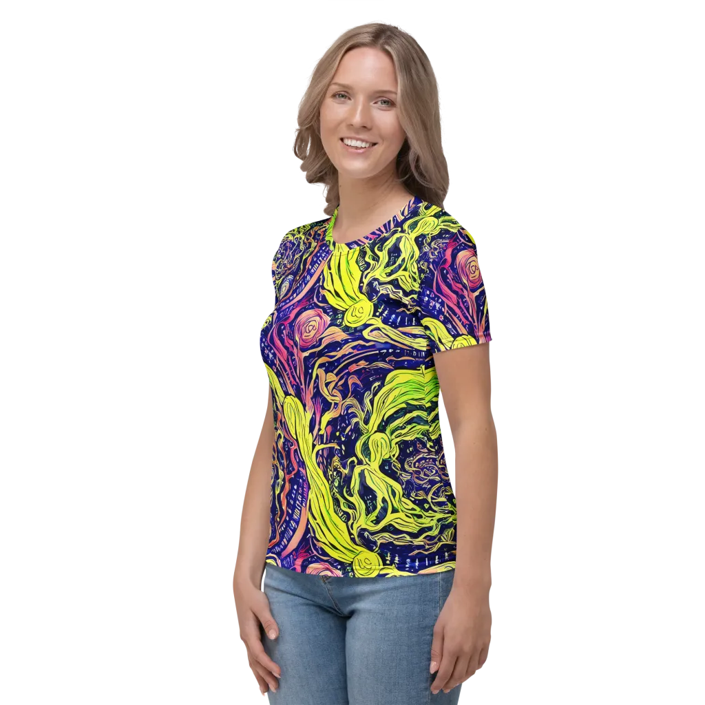 Psychedelic Herbarium on Women's Crew Neck T-Shirt — Left