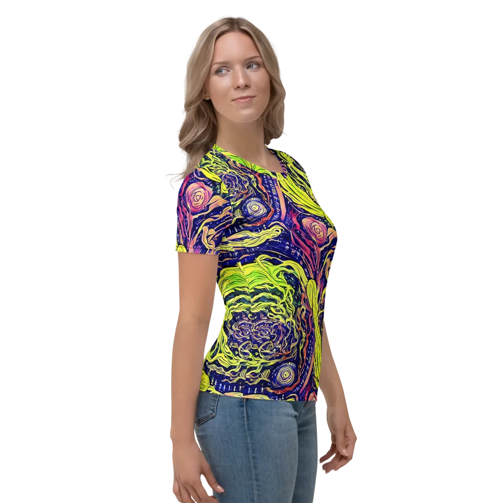 Psychedelic Herbarium on Women's Crew Neck T-Shirt — Right