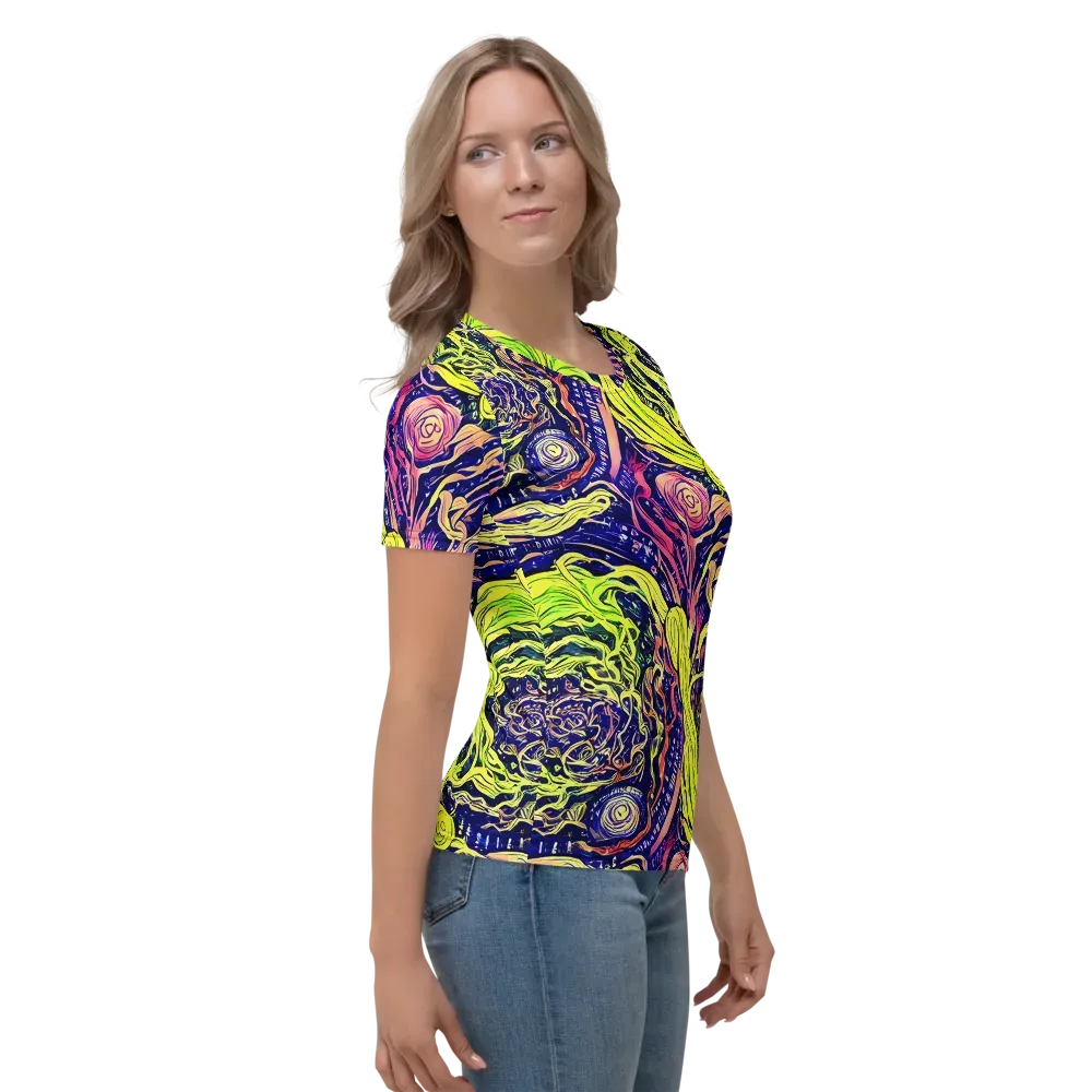 Psychedelic Herbarium on Women's Crew Neck T-Shirt — Right