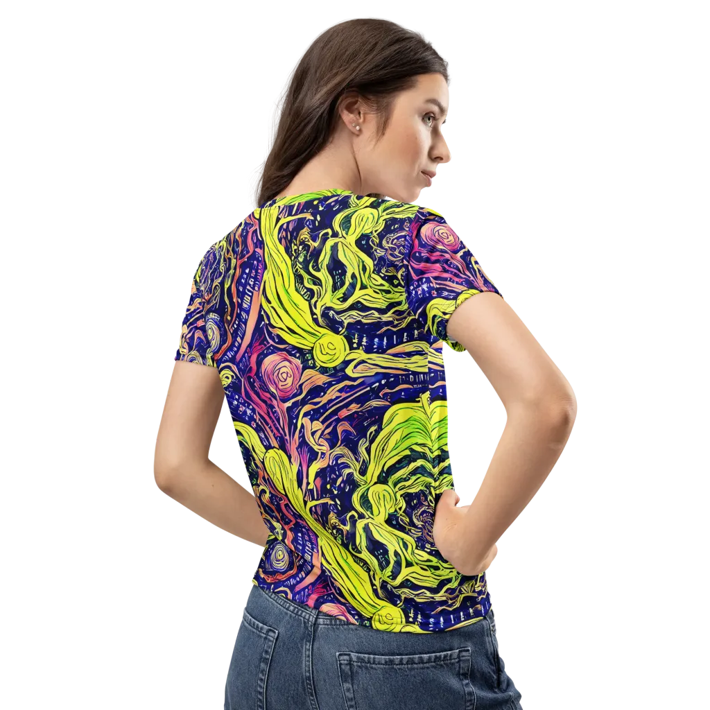 Psychedelic Herbarium on Women's Crew Neck T-Shirt — Back