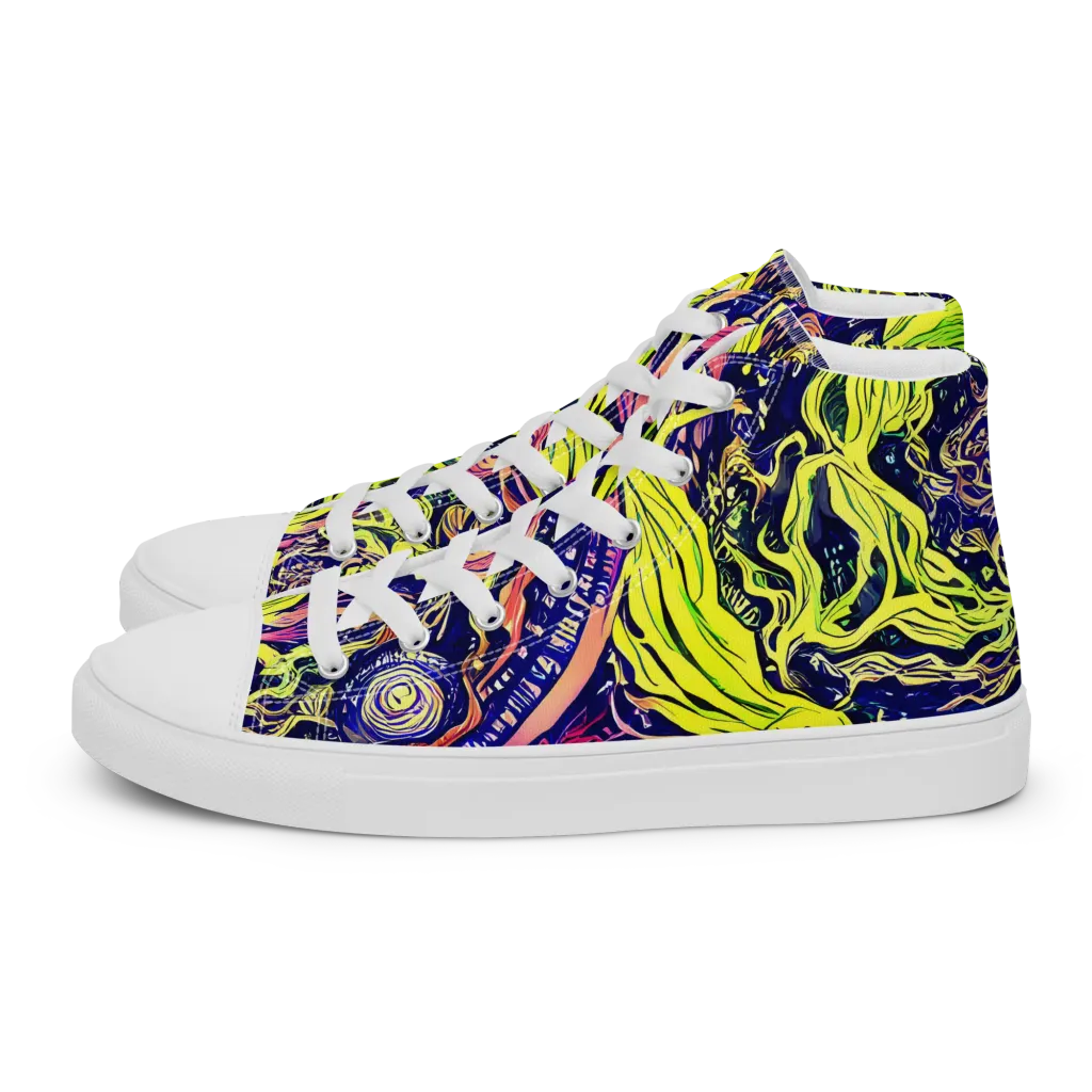Psychedelic Herbarium on Women's High Top Canvas Shoes — Left