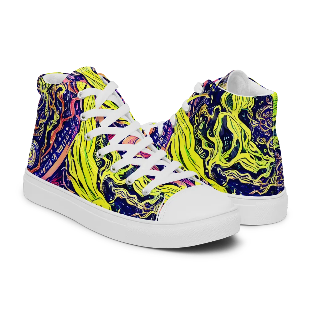 Psychedelic Herbarium on Women's High Top Canvas Shoes — Right