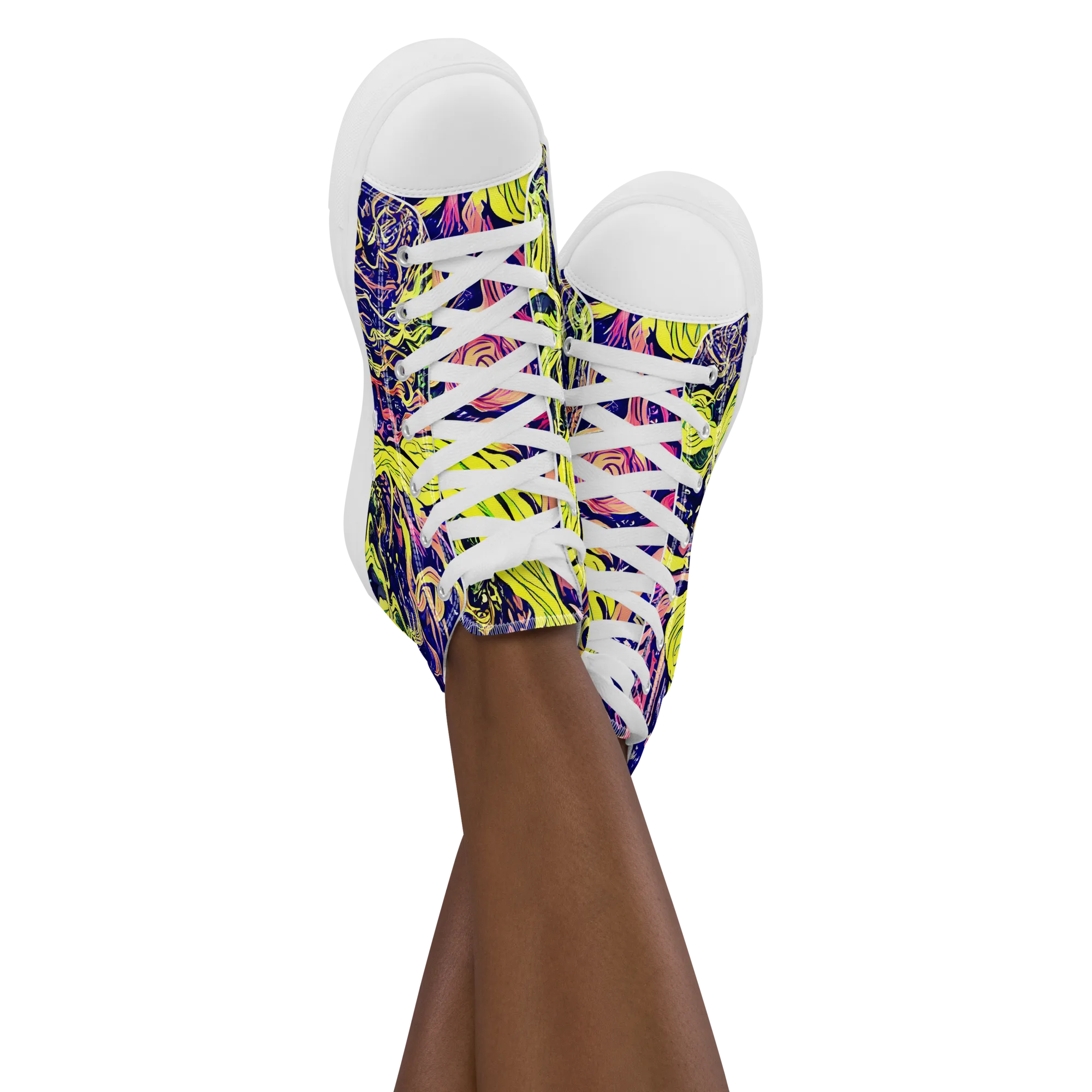 Psychedelic Herbarium on Women's High Top Canvas Shoes — Front