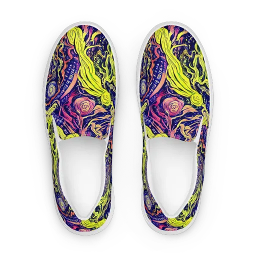 Psychedelic Herbarium on a Women's Slip-On Canvas Shoes