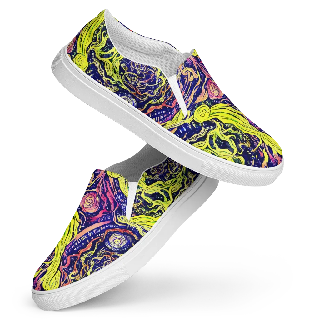Psychedelic Herbarium on Women's Slip-On Canvas Shoes — Front